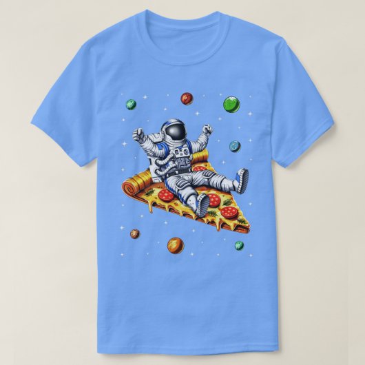 Astronaut Riding Pizza Slice T-shirt (Design voorkant)