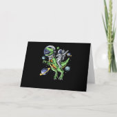 Astronaut Riding T-Rex Dinosaur Astro T-Rex Space Kaart (Voorkant)