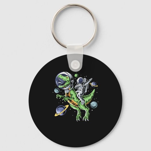 Astronaut Riding T-Rex Dinosaur Astro T-Rex Space Sleutelhanger (Voorkant)