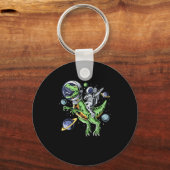 Astronaut Riding T-Rex Dinosaur Astro T-Rex Space Sleutelhanger (Voorkant)