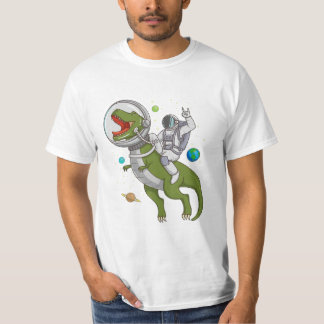 Astronaut Riding T-Rex Dinosaur Astro T-Rex Space T-shirt