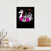 Astronaut Riding Unicorn Float Space Pool Poster (Keuken)