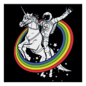 Astronaut Riding Unicorn Perfect Poster (Voorkant)