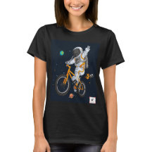 Astronaut Rijden een BMX T-Shirt ontwerp