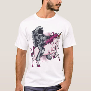Astronaut rijden op een roze Eenhoorn T-shirt Pet