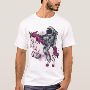 Astronaut rijden op een roze Eenhoorn T-shirt Pet 