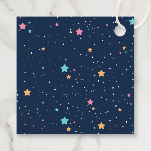 Astronaut Rocket Buitenspace 1ste verjaardag Foto Bedankjes Labels (Achterkant)