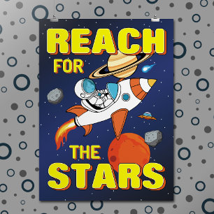 Astronaut Rocket Inspirerend Quote Buitenruimte Poster