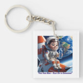 Astronaut Rocket Ship Space Adventure Sleutelhange Sleutelhanger (voorkant)