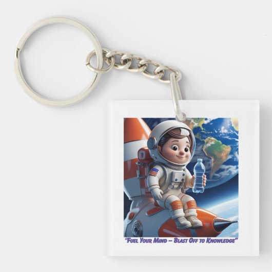 Astronaut Rocket Ship Space Adventure Sleutelhange Sleutelhanger (voorkant)