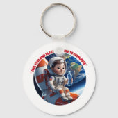 Astronaut Rocket Ship Space Adventure Sleutelhange Sleutelhanger (Achterkant)