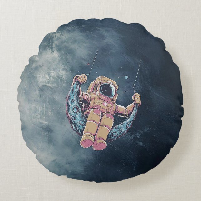 Astronaut Rond Kussen (Voorkant)