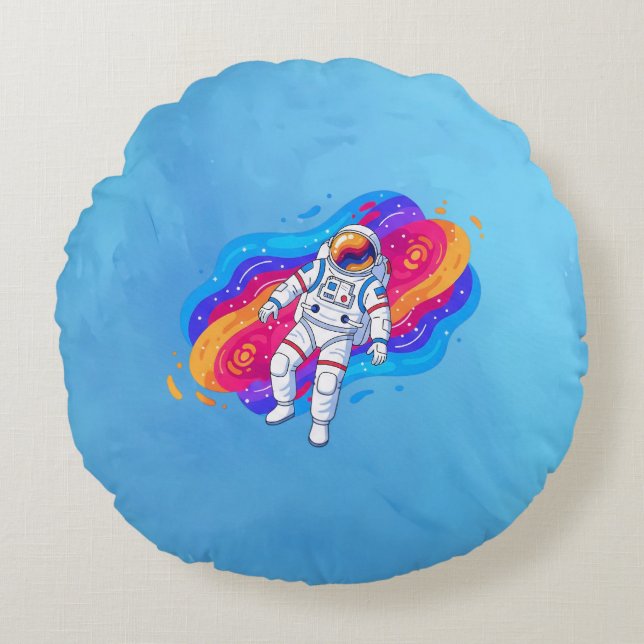Astronaut Rond Kussen (Voorkant)