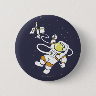Astronaut Ronde Button 5,7 Cm
