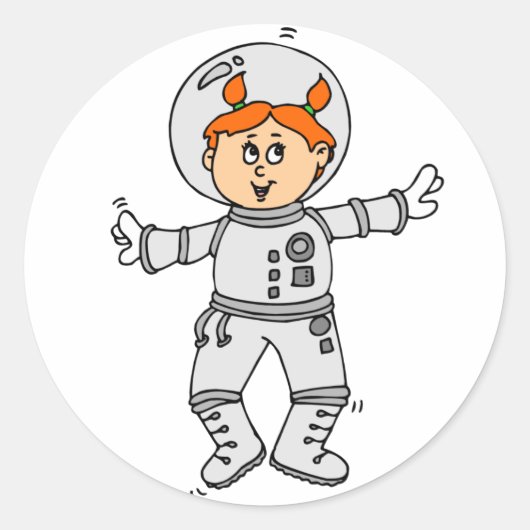 Astronaut Ronde Sticker (Voorkant)
