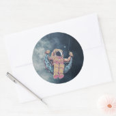 Astronaut Ronde Sticker (Envelop)