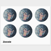 Astronaut Ronde Sticker (Vel)