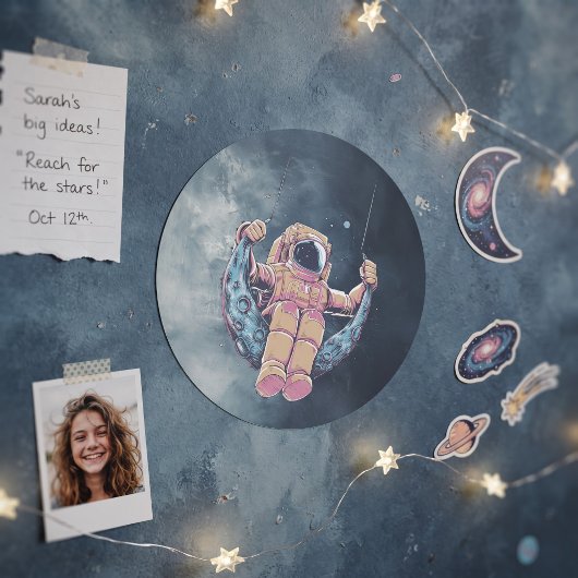 Astronaut Ronde Sticker