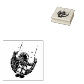 Astronaut Rubberstempel (Gestempeld)