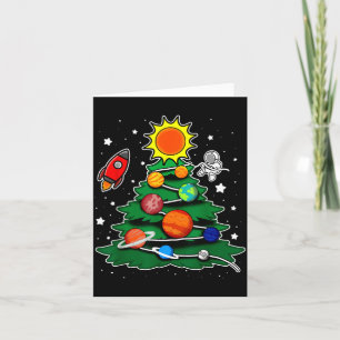 Astronaut Ruimte Roc Zonnestelsel Kerstboom Kaart