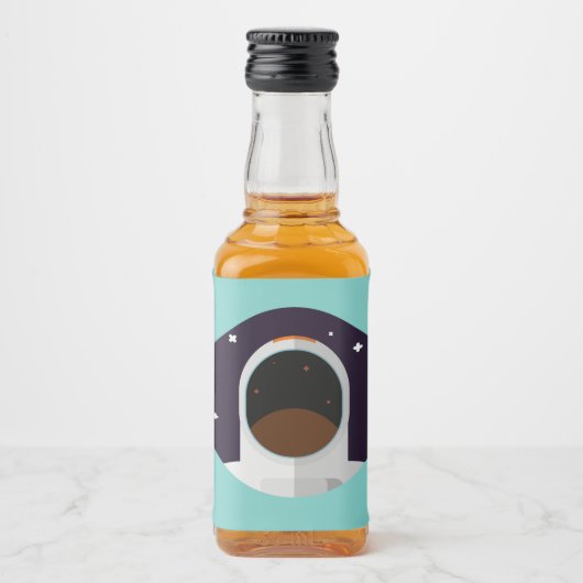 astronaut ruimteastronomieuniversum likeurfles etiket (Voorkant)