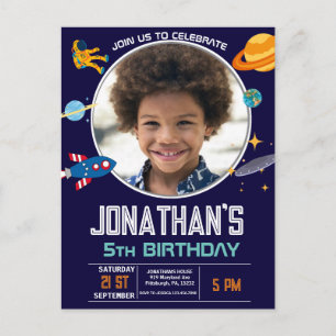 Astronaut ruimtefeest briefkaart