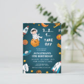 Astronaut Ruimteplaneten donkere themadag Briefkaart (Staand voorkant)