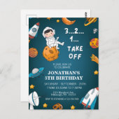 Astronaut Ruimteplaneten donkere themadag Briefkaart (Voorkant / Achterkant)