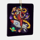 Astronaut Santa in Space Keramisch Ornament (Rechts)