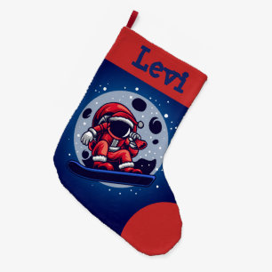 Astronaut Santa in Space Large Kerstmis Stocking Grote Kerstsok