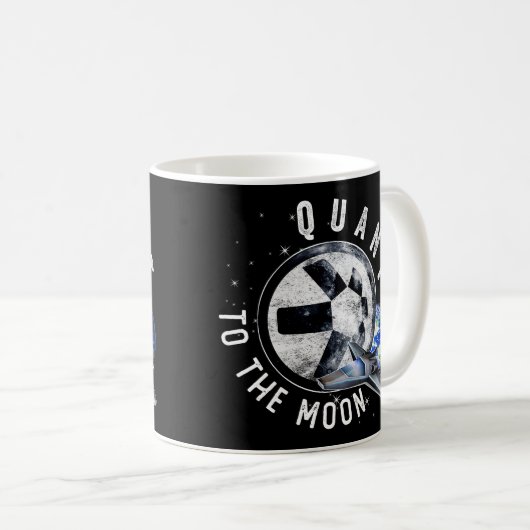 Astronaut Schaats Quant QNT Crypto Coin HODL Token Koffiemok (Voorkant rechts)