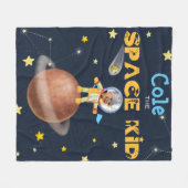 👨 🚀 Astronaut schattig Ruimtethema Aangepaste fo Fleece Deken (Voorkant (Horizontaal))