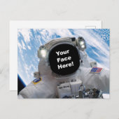 Astronaut Selfie - Voeg uw gezicht en naam toe Briefkaart (Voorkant / Achterkant)