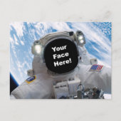 Astronaut Selfie - Voeg uw gezicht en naam toe Briefkaart (Voorkant)