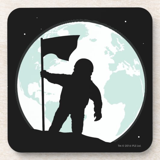 Astronaut Silhouette Bier Onderzetter (Voorkant)
