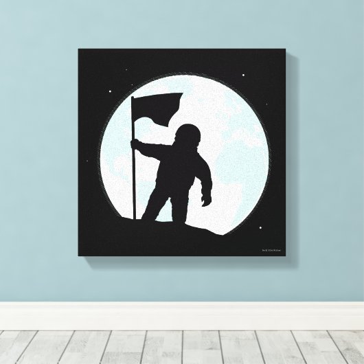 Astronaut Silhouette Canvas Afdruk (Insitu (Houten vloer))