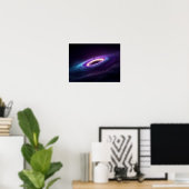 Astronaut Silhouette on Black Hole Accretion Disk  Poster (Thuiskantoor)