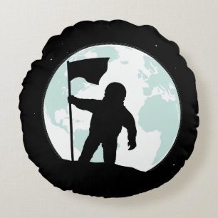 Astronaut Silhouette Rond Kussen
