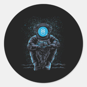 Astronaut Sitting Fantom FTM Crypto To The Moon Ronde Sticker