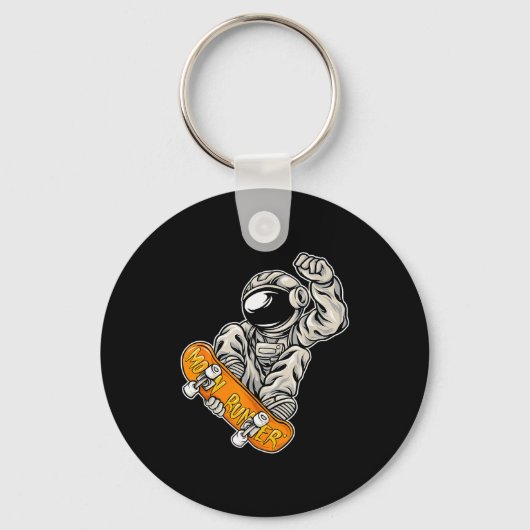 Astronaut Skateboarder, Skateboarding Lover, Astro Sleutelhanger (Voorkant)