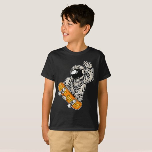 Astronaut Skateboarder, Skateboarding Lover, Astro T-shirt (Voorkant volledig)