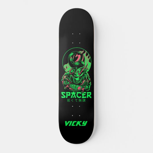 Astronaut Skater Illustration Skateboard (Voorkant)