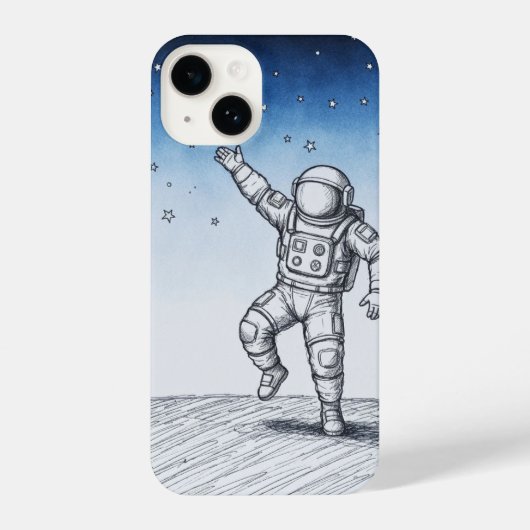Astronaut sketch phonecase  iPhone hoesje (Achterkant)