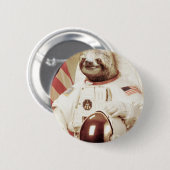 Astronaut Sloth Ronde Button 5,7 Cm (Voorkant /achterkant)