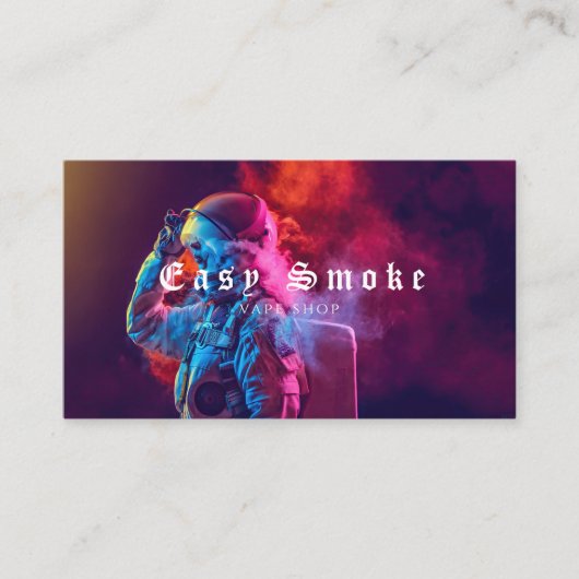 Astronaut Smoke Vape Shop Carte de visite (Devant)