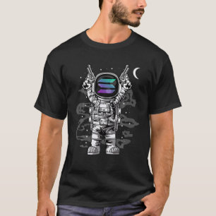 Astronaut Solana Coin SOL aan de maan Crypto Token T-shirt