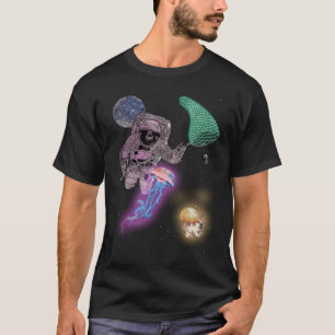 Astronaut Space Alien Kwallen Jacht met Net G T-shirt