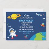 Astronaut Space Baby shower Uitnodiging (Voorkant)