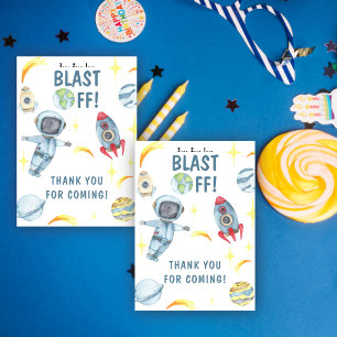 Astronaut Space Birthday Party Bedankkaart