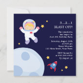 Astronaut Space Birthday Party Kaart (Voorkant)